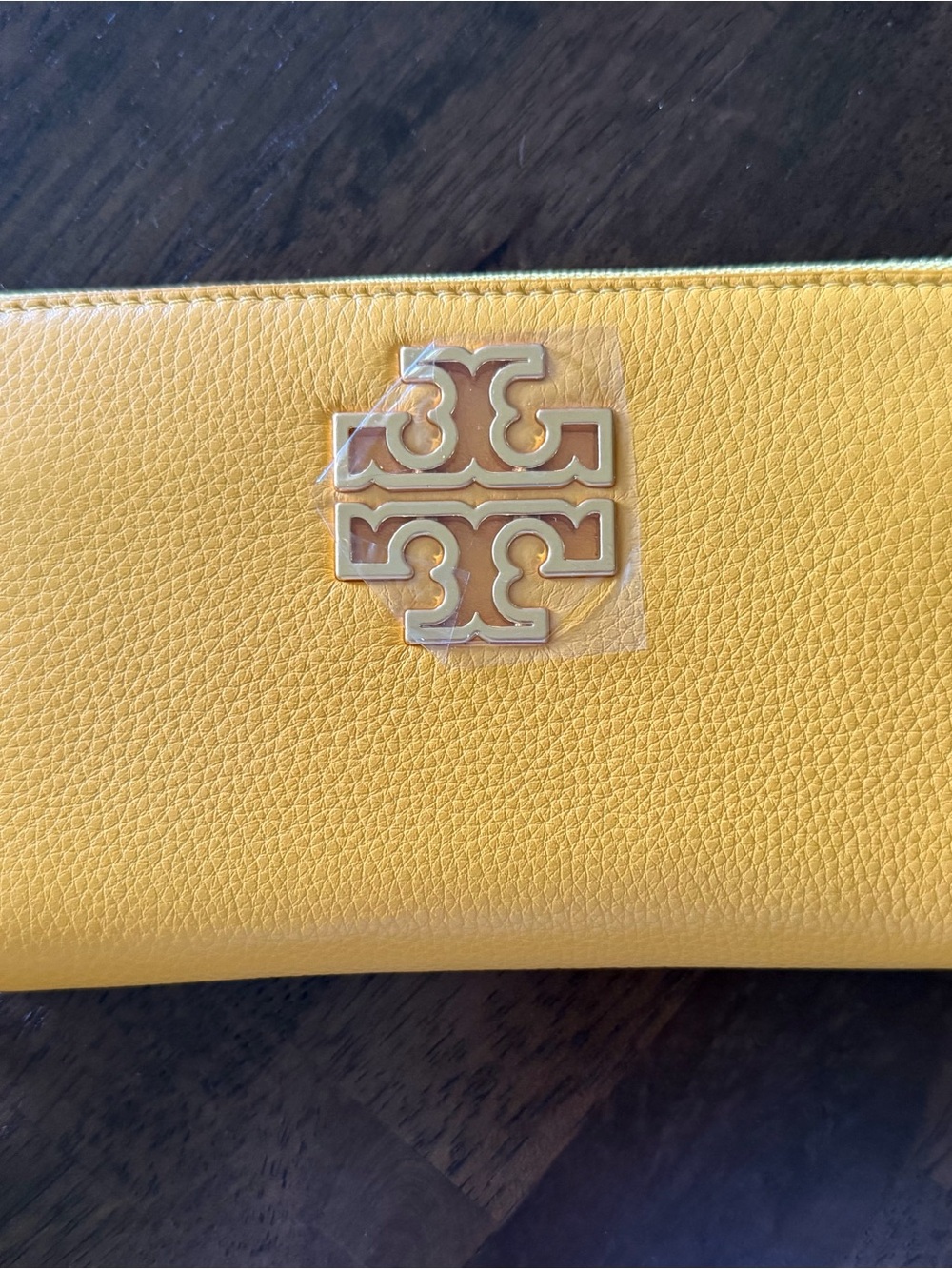 Tory Burch Yellow Britton zip Continental Wallet